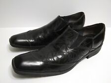 Zapatos de vestir Ed Hardy para hombre talla 12 de cuero negro punta cuadrada sin cordones  segunda mano  Embacar hacia Argentina
