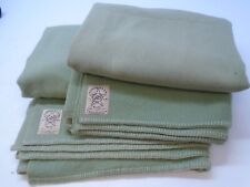 Vintage Wool Hospital Style Blanket x2  Light Green 192 x 144 and 200 x 175 Used for sale  Shipping to South Africa
