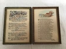 Antique lot 2 Framed Motto’s W/Glass “Out Where The West Begins” and  Kipling for sale  Shipping to South Africa