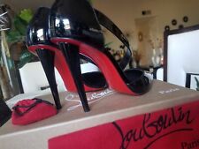 Sapatos femininos 100% autêntico Christian Louboutin couro preto salto alto tamanho 8  comprar usado  Enviando para Brazil