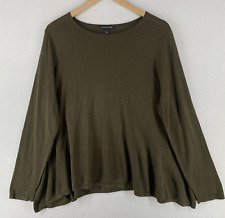 Usado, EILEEN FISHER Suéter XL Seda Orgánica Lino Cuello Redondo Swing Top Pullover Verde segunda mano  Embacar hacia Argentina