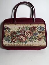 Bolsa mini notebook vintage anos 80 tapeçaria floral borgonha estilo casa de campo com zíper comprar usado  Enviando para Brazil