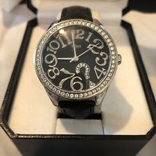 Relógio feminino Guess G76030L pulseira de couro preto com cristais BATERIA NOVA comprar usado  Enviando para Brazil