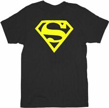 Camiseta negra para hombre adulto de DC Comics superhéroe Superman amarillo neón con logotipo, usado segunda mano  Embacar hacia Argentina