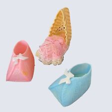 De Colección Años 50 MCM Pasteles Baby Shower Plástico Rosa Azul Bebé Zapatos Moisés Retro, usado segunda mano  Embacar hacia Argentina