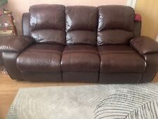 Brown leather seater for sale  LONDON