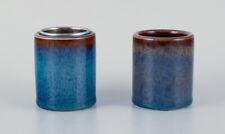 Carl Harry Stålhane for Rörstrand, a pair of ceramic vases with blue glaze. for sale  Shipping to South Africa