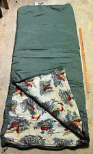 Saco de dormir/rolo de cama vintage Trail Mate verde flanela forrado padrão garça comprar usado  Enviando para Brazil
