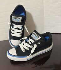 CONVERSE All Star Preto/Azul Sapatos de Lona Top Baixo Crianças Meninos Juvenis Tamanho 12 Novo comprar usado  Enviando para Brazil