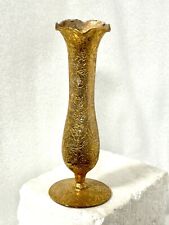 Vaso brocado gravado em metal bronze dourado Daisy Fields 6" comprar usado  Enviando para Brazil