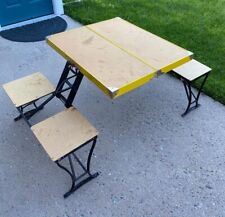 Vintage Suitcase Folding Handy Picnic Table & Chair Set by Milwaukee Stamping for sale  Shipping to South Africa