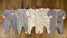 Baby Girl Sleepers 0/3 Months Outfit Clothes Lot Bundle Sleep Play Bunny Happy, used for sale  Shipping to South Africa