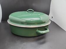 Large JUDGE Enamelled Steel Roasting Pan Tin & Lid In Racing Green / Oven & Hob for sale  Shipping to South Africa