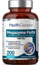 Fórmula enzimática proteolítica Health Genesis Megazyme Forte 200 comprimidos comprar usado  Enviando para Brazil