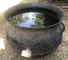 Antique 10G Cast Iron 18" Cauldron Pot Cowboy Campfire Kettle Witch Gypsy 1800s, used for sale  Shipping to Canada