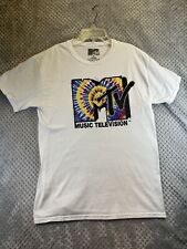 Camiseta MTV masculina tamanho médio branca manga curta gola redonda logotipo gráfico camiseta comprar usado  Enviando para Brazil
