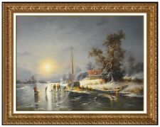 Ludwig Muninger Original Painting on Canvas Signed Figurative Landscape for sale  Shipping to South Africa