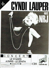 PUBLICITE ADVERTISING 016  1987  Cyndi Lauper en concert Zénith Paris NRJ radio d'occasion  Roquebrune-sur-Argens