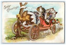 1910 Postal Antigua Pascua Antropomórfica Conejo Accidente Coche Huevos Caídos Huevos segunda mano  Embacar hacia Argentina