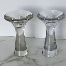 Tapio Wirkkala Handblown Clear Crystal Glass Candlesticks Signed Littala Norway for sale  Shipping to South Africa
