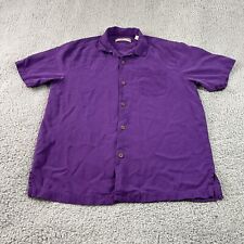 Camisa masculina manga curta havaiana seda roxa com botões média Tommy Bahama, usado comprar usado  Enviando para Brazil
