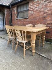 antique pine dining table and chairs for sale  PERSHORE