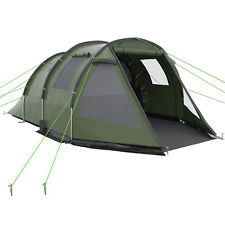 Tenda túnel Outsunny 3-4 pessoas, barraca de acampamento de dois quartos com janelas, verde comprar usado  Enviando para Brazil