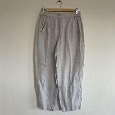 Poetry Light Grey 100% Linen Trousers Uk Size 12 for sale  Shipping to South Africa