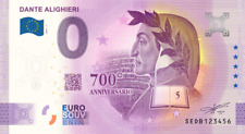 0€ ZERO EURO SOUVENIR BANCONOTA UFFICIALE ITALIA 2021 - DANTE ALIGHIERI usato  Valvestino
