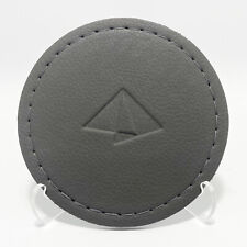 NEW Set of 10 Gray Leather Coasters - Abstract Triangle Graphic & Edge Stitching for sale  Shipping to South Africa