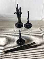 1920s Art Deco Vintage Ebony Wood Dressing Table Set, used for sale  Shipping to South Africa