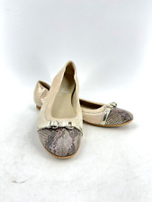 Attilio Giusti Leombruni AGL Snakeskin Flats Tan Cap Toe Ballet Shoes 40.5  US 9 for sale  Shipping to South Africa