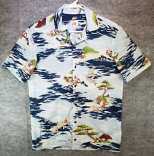 Camisa masculina de manga curta havaiana Lacoste Live pequena (S) branca/azul gator surf, usado comprar usado  Enviando para Brazil