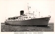 Piel de envío Bermuda Line T.S.S. Postal vintage con foto vintage de barco Ocean Monarch RPPC segunda mano  Embacar hacia Argentina
