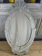 Antique Venetian mirror - oval with crest 27½" x 48", used for sale  Shipping to Canada