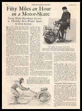 1925 Thomas Avoskan Inventor de Nueva York Motor Patín Ciclo Foto Artículo Impreso Anuncio, usado segunda mano  Embacar hacia Argentina