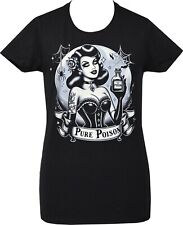 Camiseta para mujer Pure Poison gótica ceja baja pin-up tatuaje rockabilly corsé luna segunda mano  Embacar hacia Argentina