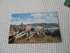VINTAGE COLOUR POSTCARD," FISHING CANOES AND CRUISE SHIP IN CASTRIES HARBOUR "., used for sale  Shipping to South Africa