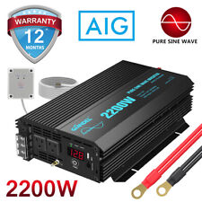 Pure Sine Wave Power Inverter 2200W 12V to 110V~120V+2.4A USB 4.5m Remote for sale  Shipping to South Africa
