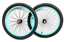 Conjunto de rodas 20" bicicleta azul 48 raios dianteiro, roda livre traseira 2,10" pneus bicicleta #conjunto6 comprar usado  Enviando para Brazil