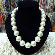 Rare Huge 8MM 10MM 12MM 14MM 20mm South Sea White Shell Pearl Necklace AAA 18", used for sale  Shipping to South Africa