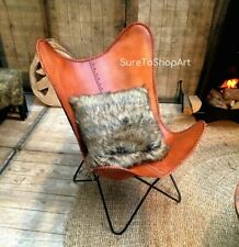 Handmade Brown Vintage Cowhide Leather Butterfly Chair BKF Classic  for sale  Shipping to South Africa