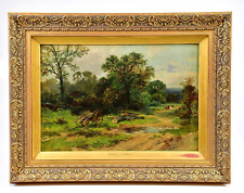 LEOPOLD RIVERS Antique Oil Painting On Board Landscape Timber Hauling for sale  Shipping to South Africa