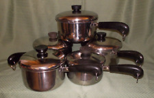 10-pc Steel Bottom REVERE WARE saucepan set 1 Qt, 1 1/2 Qt, 2 Qt, LOT 5 pans for sale  Shipping to South Africa