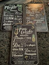 Cocktail wall plaques for sale  OLDHAM