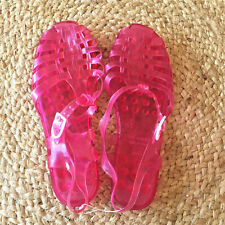 VTG 1980s WOMEN MEDUSES WATER BEACH JELLY SANDALS - CLEAR HOT PINK PLASTIC -US 6 for sale  Shipping to South Africa