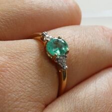 Used, Gemporia Certificate L to M Zambian Emerald & Diamond 9K Gold Ring 0.59cts for sale  BIRMINGHAM