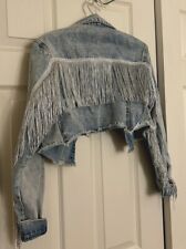 Silver fringe denim for sale  East Petersburg