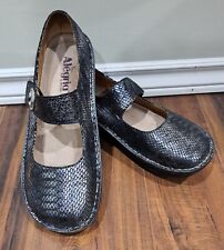 Used, ALEGRIA Mary Jane Paloma Pewter Charmer Gray Metallic Leather Shoes SZ 39 for sale  Shipping to South Africa