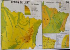 affiche scolaire rossignol géographie carte murale Le nord l'Est d'occasion  Arras